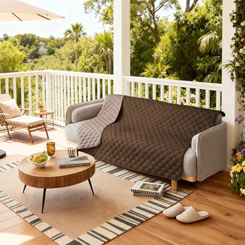 Image of gogobunny 100% Double-Sided Waterproof Dog Bed Cover Pet Blanket Sofa Couch Furniture Protector for Puppy Large Dog Cat, Reversible (82x120 Inch (Pack of 1), Dark Chocolate /Light Chocolate)