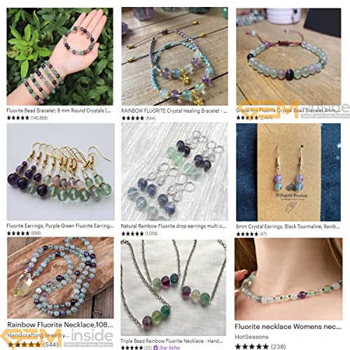 8Mm Round Gemstone Fluorite Beads Strand 15 Inches Jewelry Making Beads #TOP5