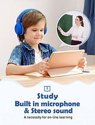 Mpow CH6S Kids Headphones with Microphone Over-Ear/On-Ear, HD Sound Sharing Function Headphones for Children Boys Girls, Volume Limited Safe 85dB/94dB Foldable Headset w/Mic for School/PC/Cellphone