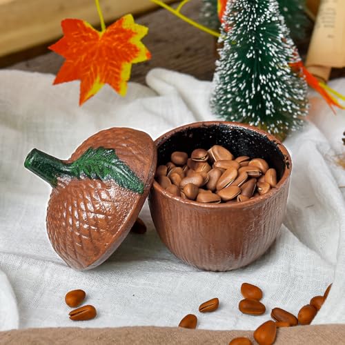 Sungmor Cast Iron Acorn-Shaped Trinket Box - Rustic Decorative Container with Lid, Vintage Fall Home Décor Accent - Hand-Painted Small Storage Jar for Halloween, Thanksgiving - Brown Finish Sungmor Cast Iron Acorn-Shaped Trinket Box - Rustic Decorative Container with Lid, Vintage Fall Home Décor Accent - Hand-Painted Small Storage Jar for Halloween, Thanksgiving - Brown Finish
