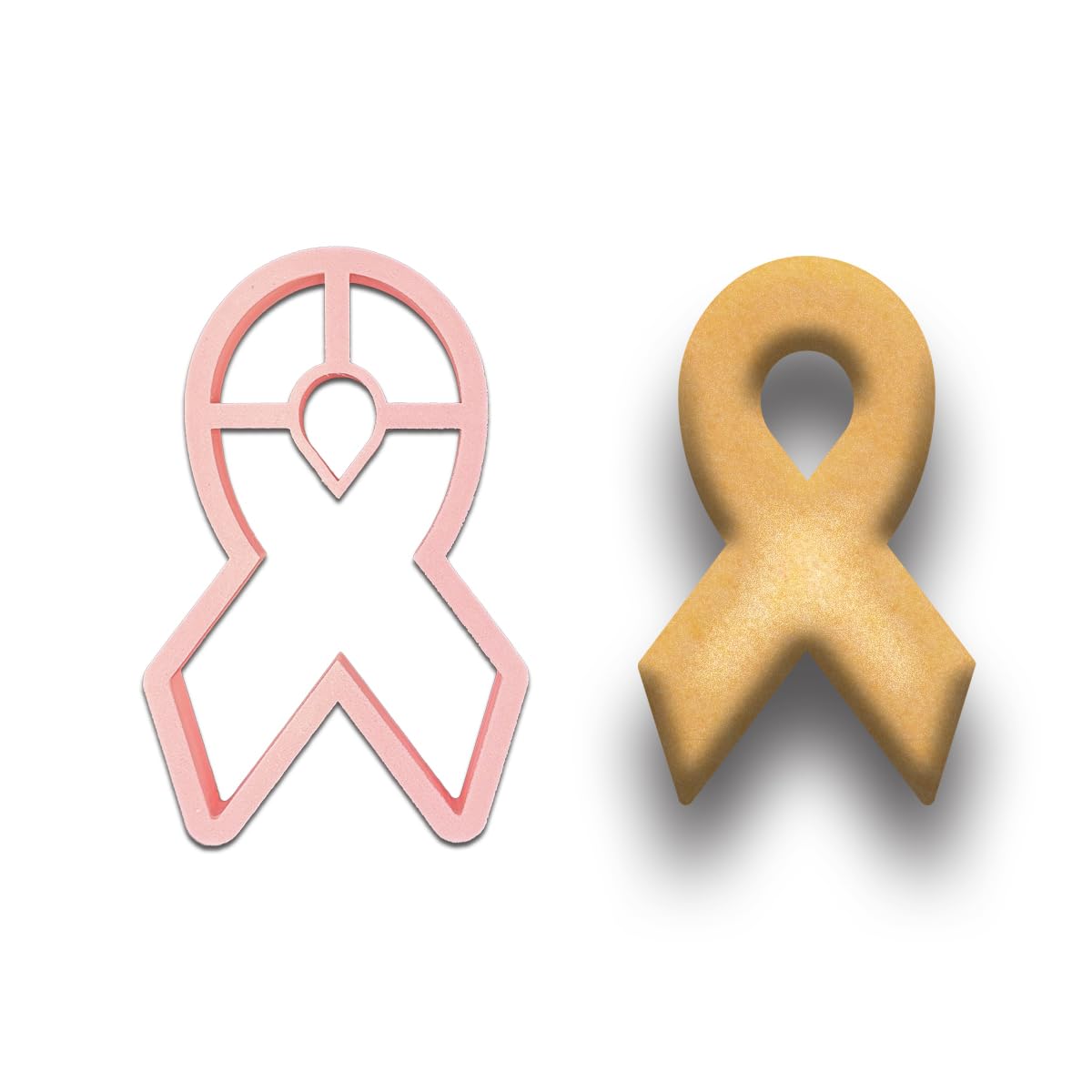 Mighty Gadget Pink Awareness Ribbon Cookie Cutter - 4x2.75 Inches, Perfect for Fundraisers and Charity Events