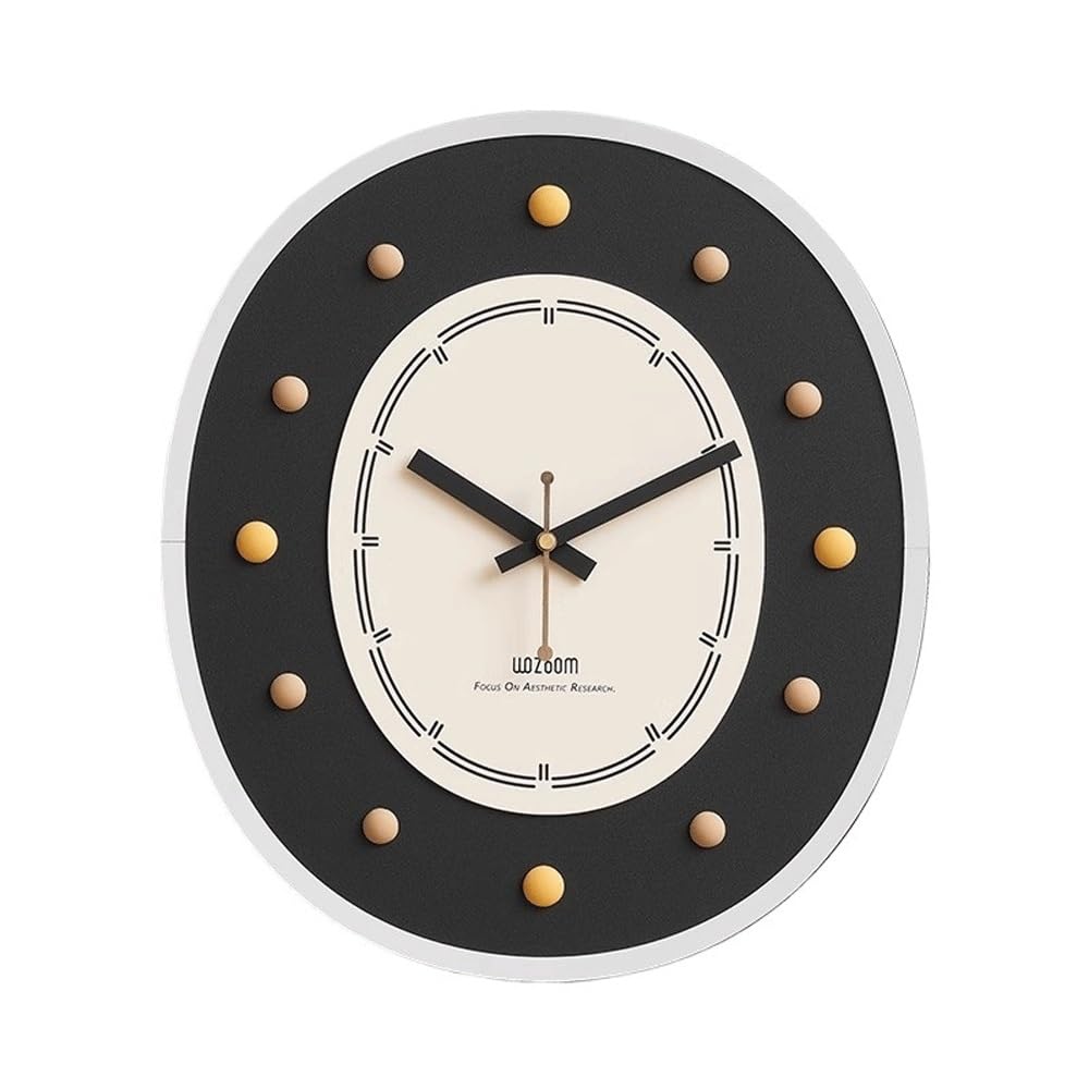 J9V4G6S3B5 Analogue Wall Clock Non Perforated Clock Wall, Personalized and Simple For Living Room, Study, Bedroom for Room Decoration(Black)