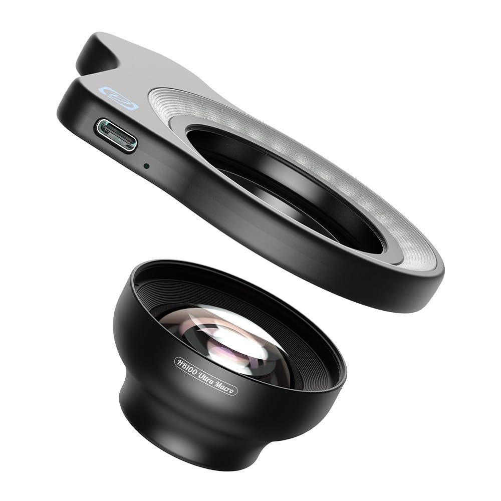 INF APEXEL APL-ZM100FL26 Kit d'objectif pour téléphone portable – Macro, zoom et lampe de poche pour une meilleure photographie mobile