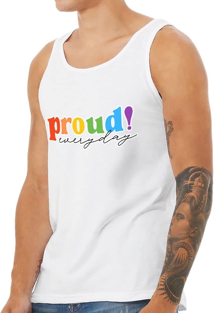 Proud Pride Tank - LGBTQ Workout Tank - Quotes Printed Jersey Tank
