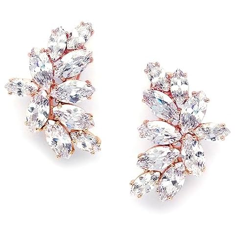 Mariell Blush Rose Gold Clip-On CZ Earrings Cover