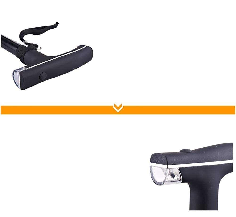 Bastón Plegable de Viaje con luz LED, bastón Ajustable con Bolsa de Transporte, muletas