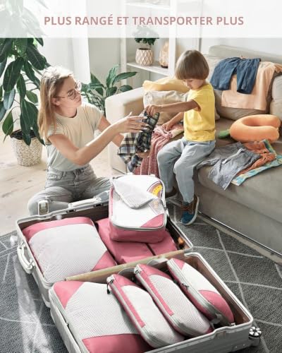 Meowoo 7 Pièces Packing Cubes Compression, Organisateur Valise & Sac de Compression Voyage, Ultraléger avec Sac à Chaussures, Mesh Ripstop Imperméable, Rangement Valise & Accessoires de Voyage – vue 7
