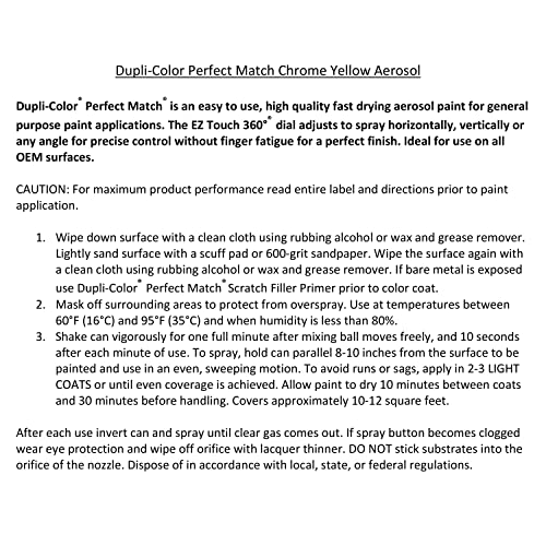 Image of Dupli-Color EBFM03637 Perfect Match Automotive Spray Paint - Ford Chrome Yellow, BZ - 8 oz. Aerosol Can