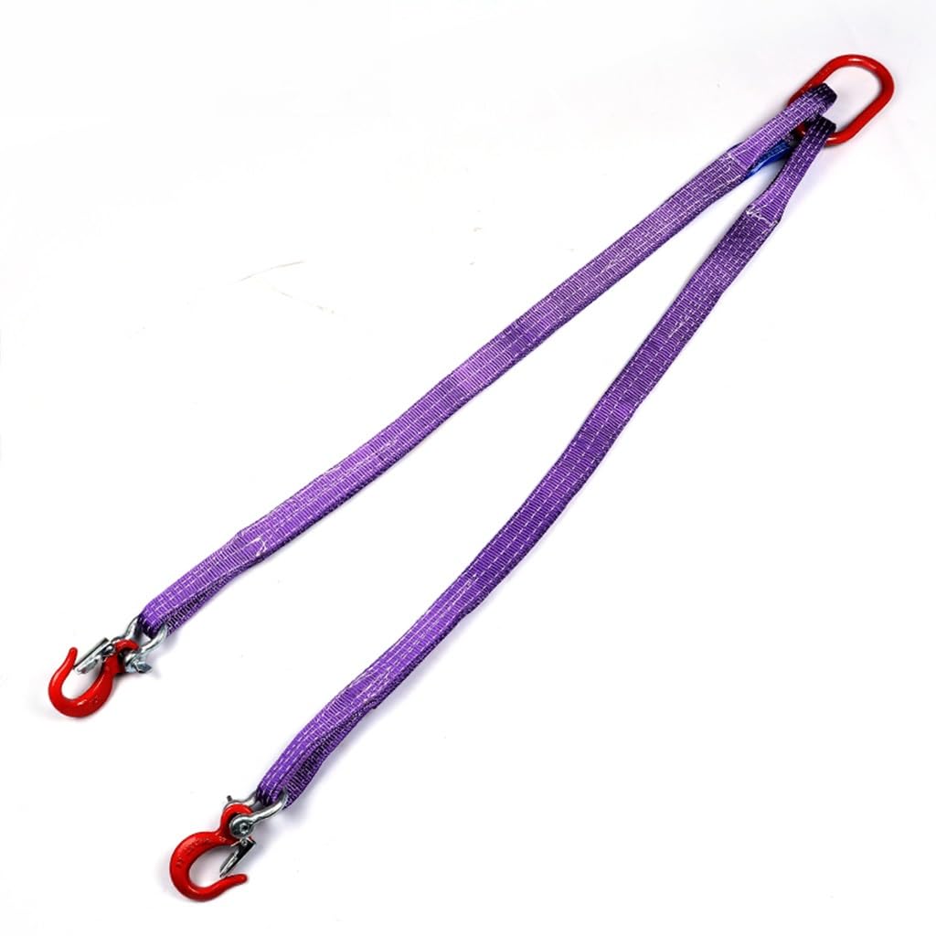 Chaîne de levage 2 brins, Sangle de Levage avec crochets -Élingues Plates Tissées, capacité de levage verticale de 2 ton/3 tonnes/5 tonnes, pour soulever en toute sécurité des charges lourdes. ( Color