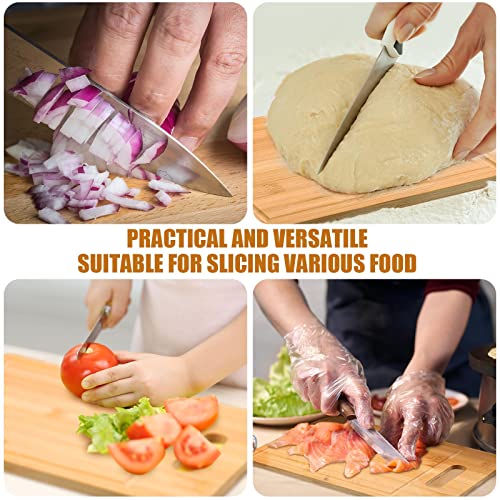 Juego de 12 tablas de cortar de madera de bambú con asas, 12 x 8 pulgadas, tableros para servir, cortar vegetales, carne, pizza y queso miniatura 6