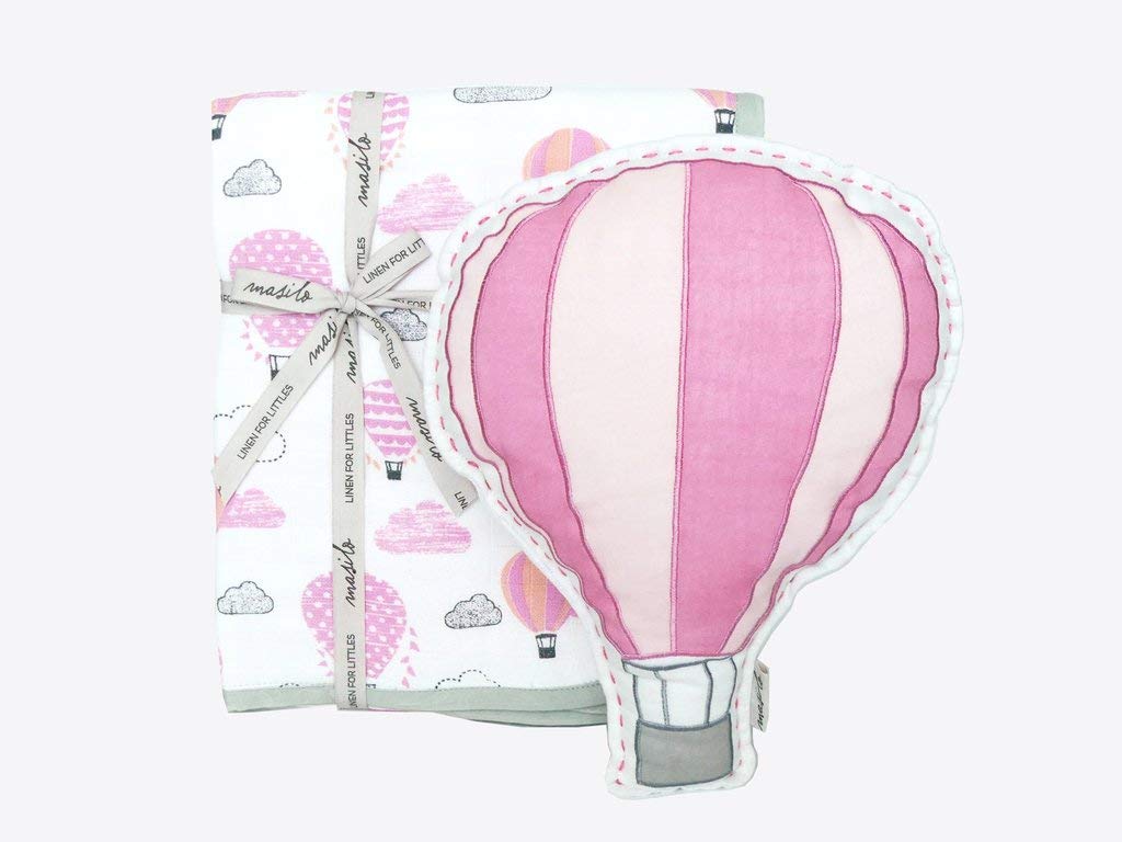 Masilo Tuck Me In Gift Bundle Â€“ Up, Up And Away With Snuggle Blanket (Pink)