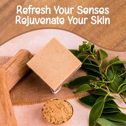 Image of Hand made Solid Premium Sandalwood soap, Luxury Sandalwood soap bar, Cold process natural organic soap - (100 grams)