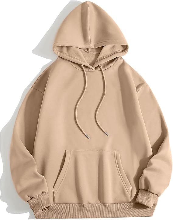 Solid Unisex Front Pockets Drawstring Hoodies Long Sleeve Hooded Sweatshirt Pullover for Men's & Women's-image-7