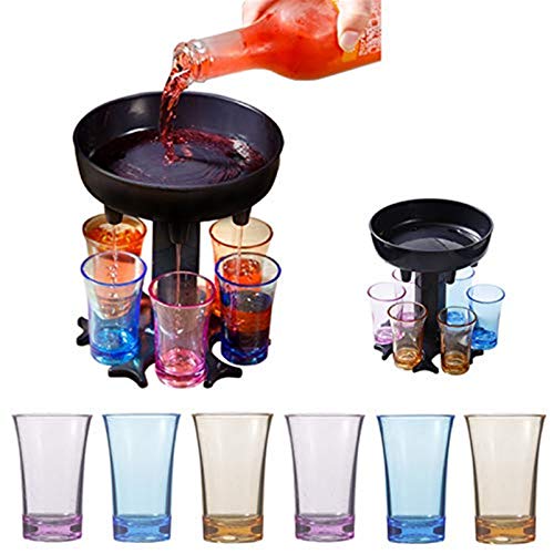 Distributeur de 6 verres à shot et support pour shots - Distributeur de shots de bar - Distributeur de cocktail - Distributeur avec sloga - Support à suspendre pour verre à vin(A) Cover