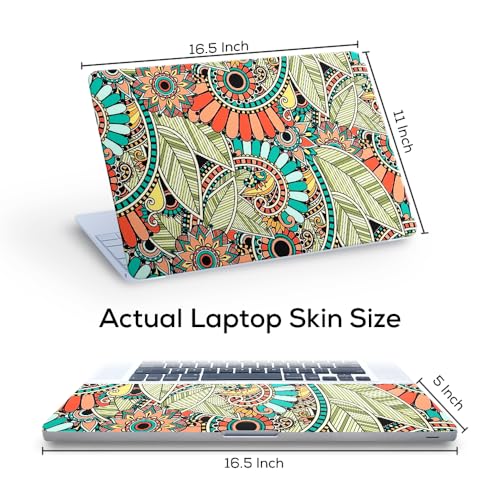 Image of Floral F45 Top+Wrist Pad Vinyl Laptop Skin /Sticker /Cover for 17 to 17.3 Inches Laptops Laminated-Removable-HD Quality Compatible for Hp-Dell-Sony-Lenovo-Asus etc.(16.5x11 Inches)