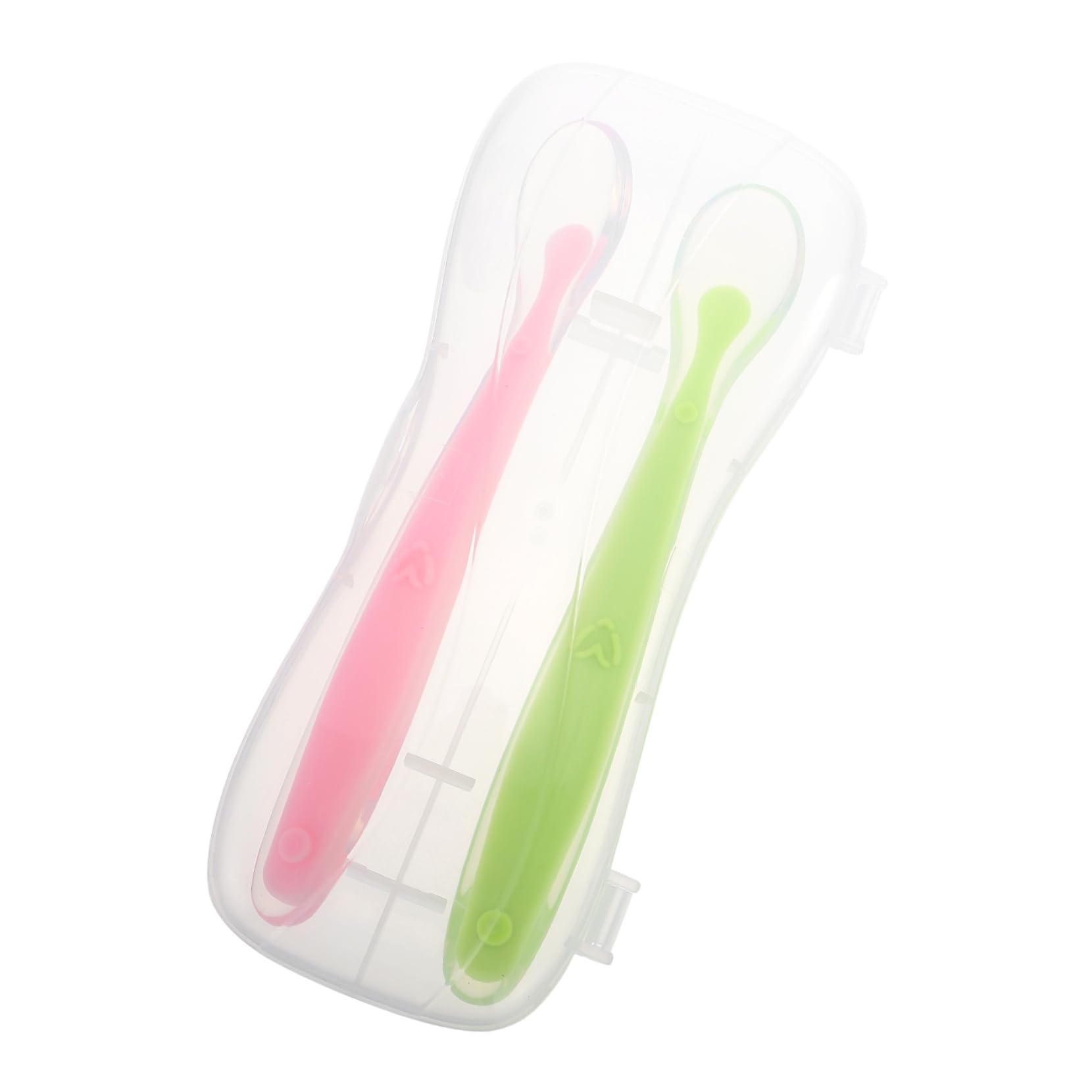 BESPORTBLE 1 Set Silicone Spoons Soft Tipped Training Feeding Spoons for Boy Girl Food Grade Safe Material Design for Showers Practical Use