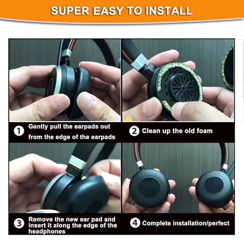 Defean Almohadillas para auriculares Jabra Evolve 65 40 30 20 (Tela de malla negra) | Diseño para comodidad todo el día miniatura 6