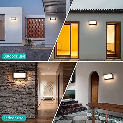 Audor Lampa zewnętrzna z czujnikiem ruchu, 18 W, lampa ścienna LED, do użytku na zewnątrz/wewnątrz, ciepła biel, wodoszczelna IP65, lampa zewnętrzna do ogrodu, korytarza, klatki schodowej