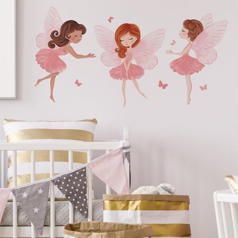 Image of 3 Fairy Magic Wall Stickers for Kids Baby Wall Stickers for Kids Room Bedroom Playroom Nursery Living Room Decor Wall Art Wall Decoration Boho-Self-Adhesive