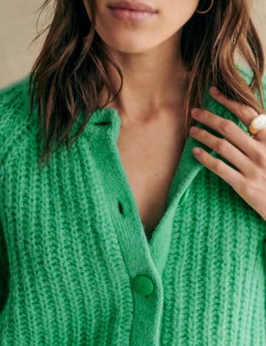 Bianstore Women's Casual Long Sleeve Crewneck Button Down Cardigan Sweater Knit Outwear2