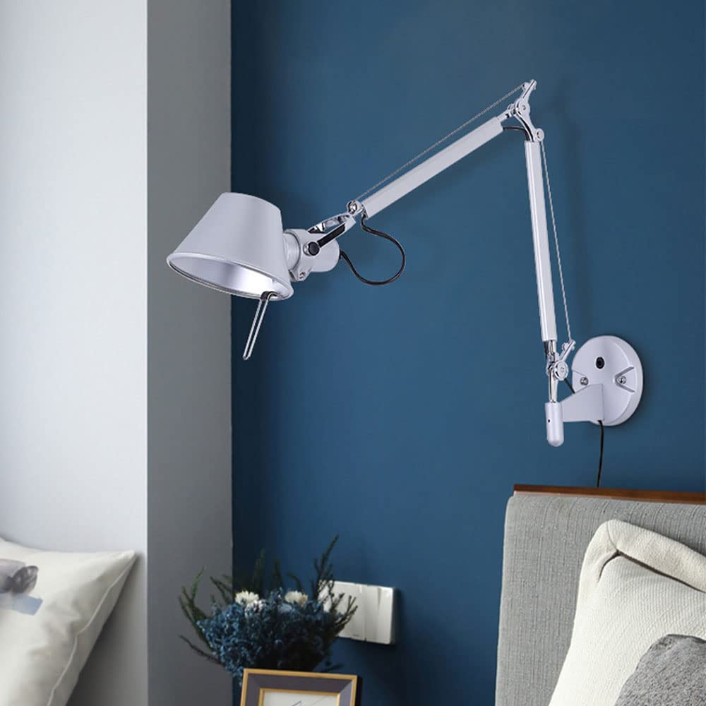 Swing Arm Wall Sconce – Vintage Industrial Adjustable Plug-in Or Hardwire Wall Lamp For Living Room, Bedroom, Vanity, Study Desk