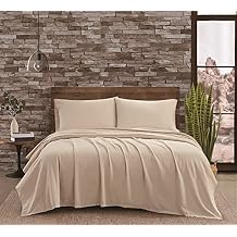 FRYE Cotton Linen Blend Beige 2 Piece Twin Sheet Set