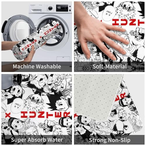 ラグマット ハンターハンター カーペット 足元マット 玄関マット 絨毯 フロアマット 足拭きマット 防ダニ 速乾 洗える 滑り止め付 60*40cm 屋外 室内 [5]