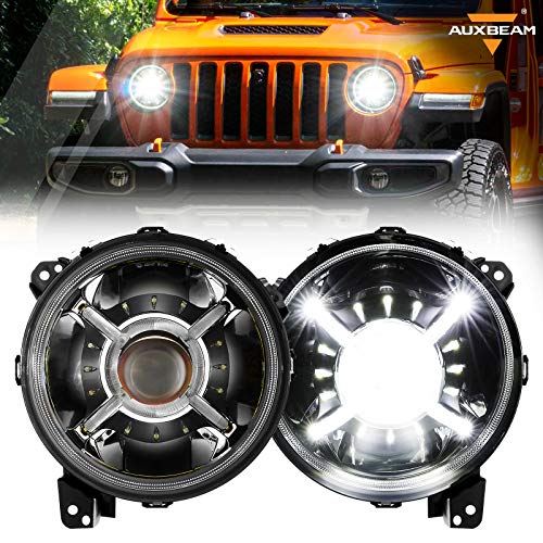 Auxbeam 9 Inch LED Headlights replacement for Jeep Wrangler JL JLU Unlimited Sport Rubicon Sahara 2018-2022, 9