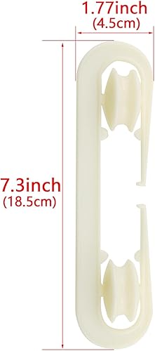 Miniatura 2 de HJGarden Polea de plástico de separación de cuerda de alambre de cuerda, accesorios de tendedero para cargas pesadas y tendedero largo, color blanco