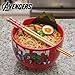 Silver Buffalo Marvel Comics Avengers Retro Featuring Iron Man, Thor, Captain America, Black Widow, Hulk, and Spider-Man Ceramic Ramen Noodle Rice Bowl with Chopsticks, Microwave Safe, 20 Ounces
