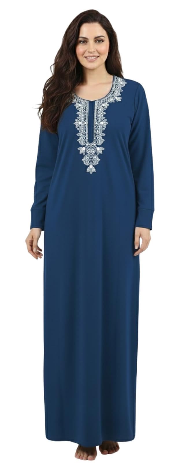 onekbhalo Women's Woolen Winter Maternity Full Sleeve Nighty/Maxi/Night Gown Maxi-picture-33