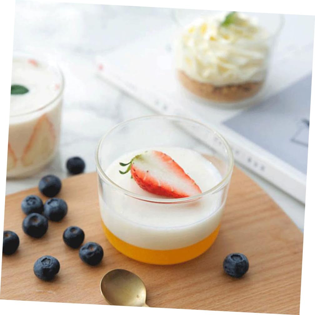 TOYANDONA Vasos de Postre Reutilizables de Vidrio 200 Ml, Juego 4 Piezas, Tazas de Mousse y Aperitivos Multiusos, Resistentes al Calor, para Snacks y Bebidas Frías en Hogar y Restaurante
