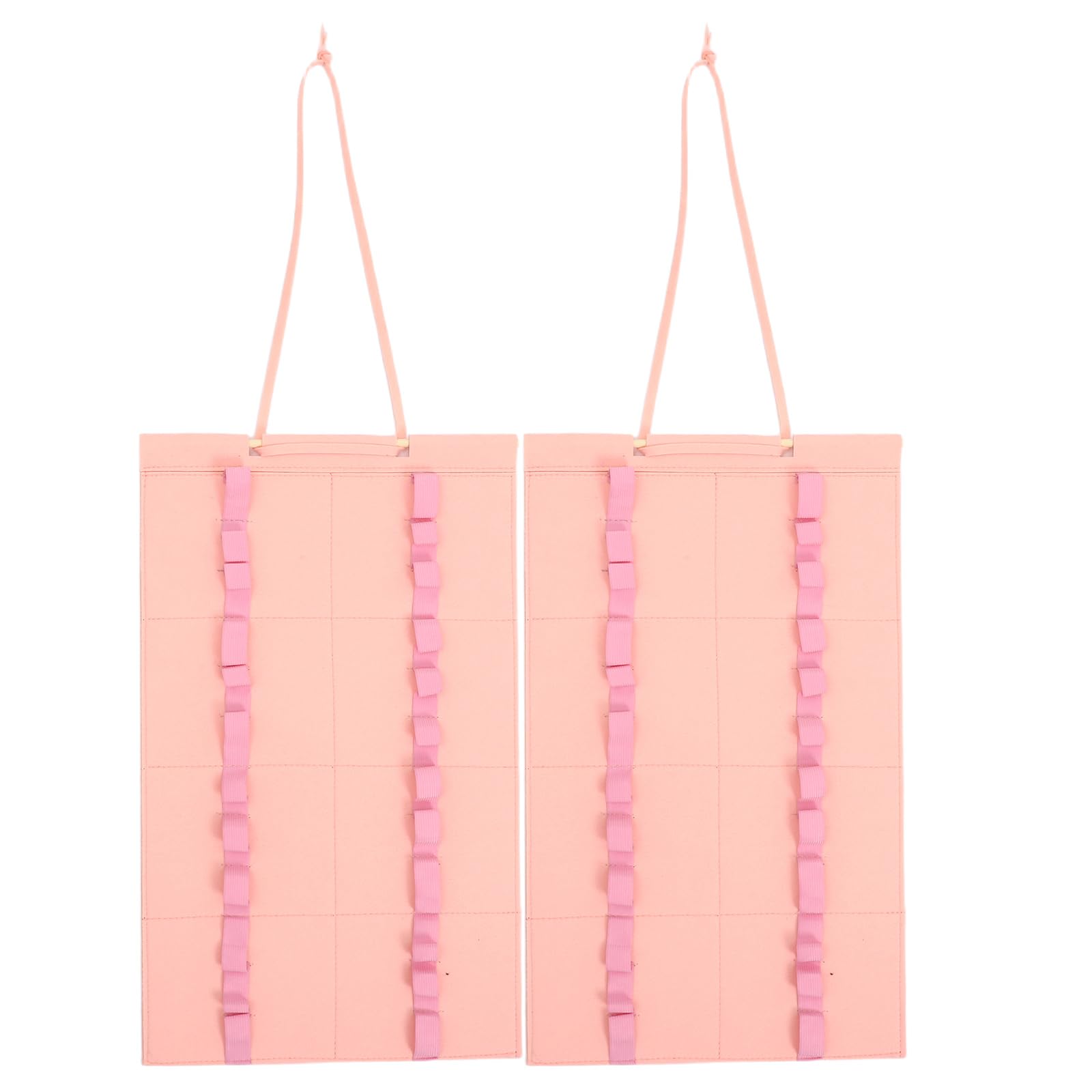 Bolsa Plegable para Baquetas Rosa, 2 Piezas, Colgante | Fieltro No Tejido, Muestra hasta 12 Cintas, para Práctica y Hogar, Portátil y Plegable