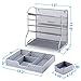 Simple Trending 5-Trays Mesh Desk File Organizer Vertical Document Letter Tray Wall File Holder with Plastic Drawer Organizer for Office Home, Silver