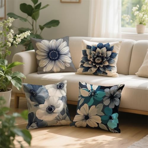 Housse coussin 50x50 beige et gris imperméable g-687 - 4