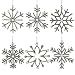 Set of 6 Handmade Snowflake Iron and Glass Decor Valentine Ornaments, 6 Inches