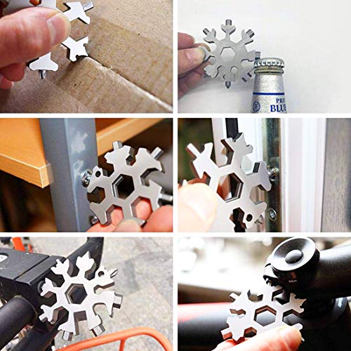 18 In 1 Incredible Tool – Easy N Genius - FEX 18-in-1 Stainless Steel Snowflakes Multi-Tool - 18-in-1 Stainless Multi-tool Father's Day Gift Christmas Present (Standard, Stainless - Silver)