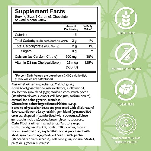 Celebrate Vitamins Bariatric Calcium Citrate Soft Chews With Vitamin D3, 500Mg, Sugar-Free & Gluten-Free Calcium Citrate For Bariatric Patients, Sweet Treats, 90 Count #TOP2