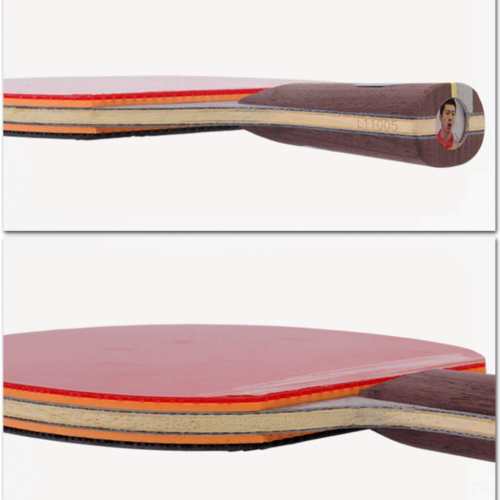 Racchetta da Ping-Pong, Mazza da Ping Pong Professionale, Racchetta Competizione con Custodia/Marrone/Manico Lungo(Brown,Short Handle)