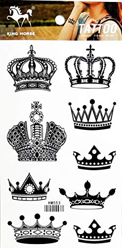 PARITA Tattoos Temporary Beautiful Imperial King Queen Crown Tattoo Fake
