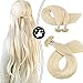 Produktbild Moresoo Bonding Extensions Echthaar Platin Blondine #60 Remy Echthaar Extensions 1g/s Keratin Echthaar U-tip Extensions 24zoll/60cm