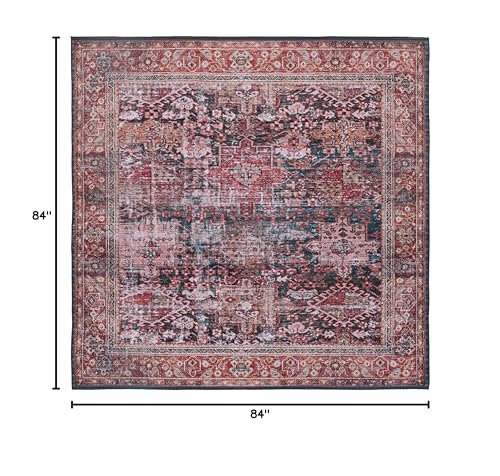 Tapete SAFAVIEH 7' x 7' Cuadrado Resistente y Lavable miniatura 3