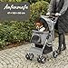 Trixie Hunde-Buggy – Transportlösung für Hunde – schnell faltbar – gefederte 360°-Fronträder – grau – 47 × 100 × 80 cm