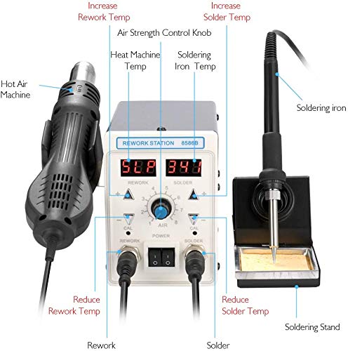 DUUMAA Hot Air Machine Soldering Iron Dual Display 2 in 1