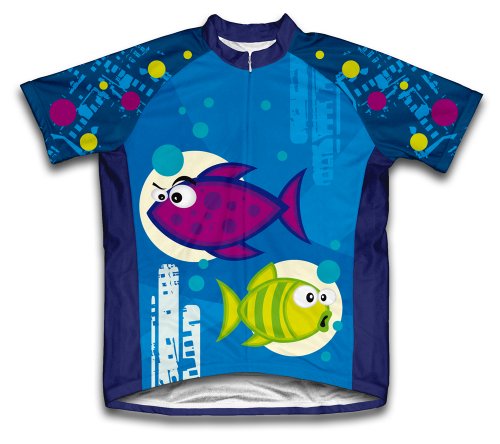 ScudoPro Bloop Bloop Short Sleeve Cycling Jersey for Youth - Size M Blue