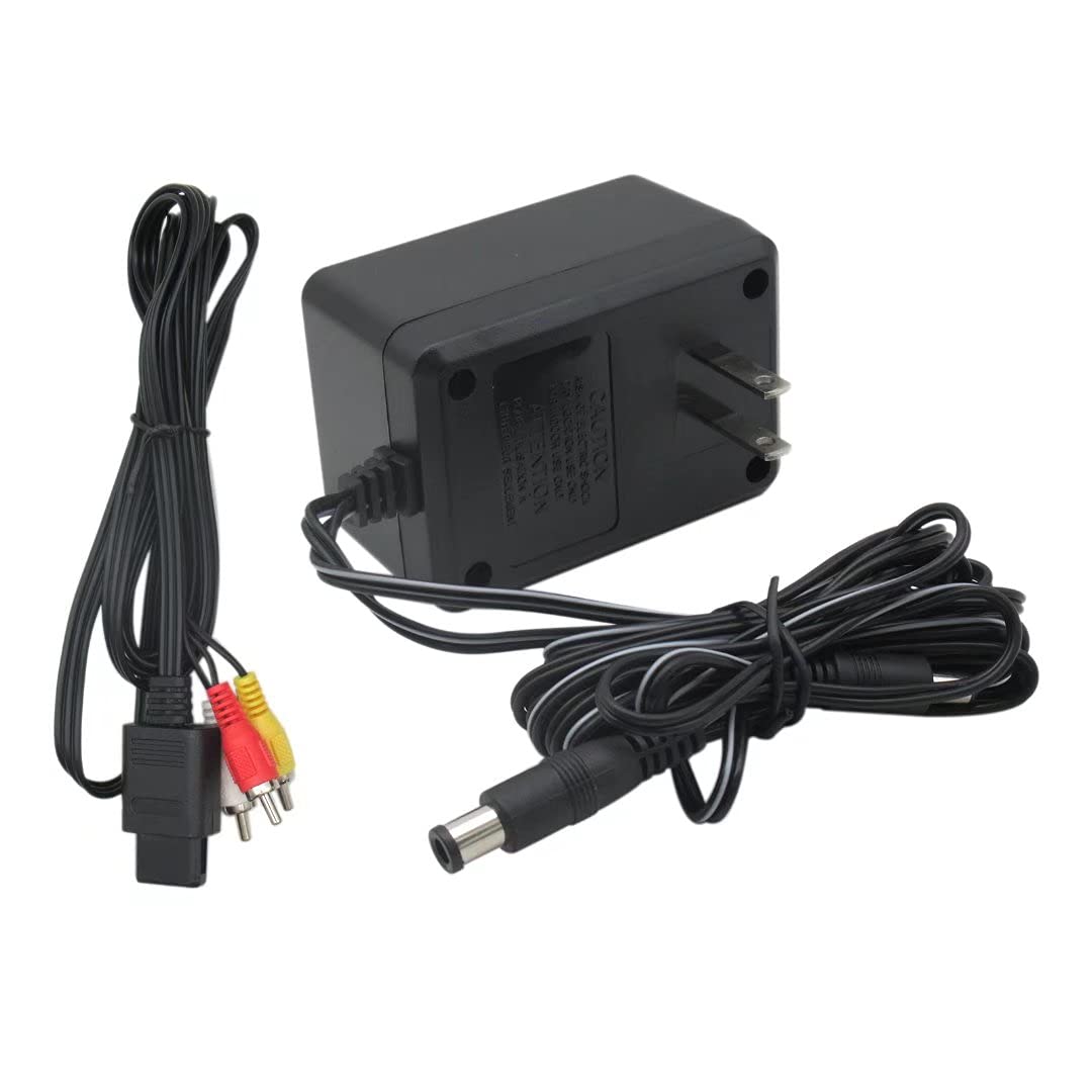 Premium AC Power Adapter Cord with AV Cable for Super Nintendo SNES Systems