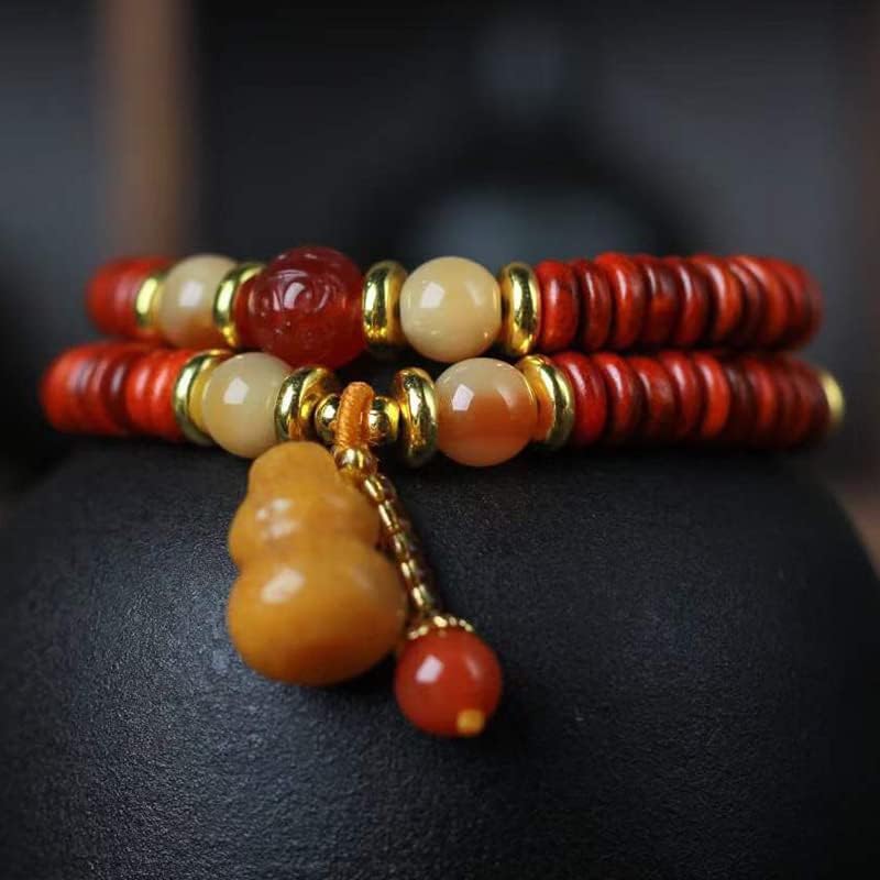 血龙木片珠葫芦款手串0.8女款 款式清新文玩念珠装饰(血龙木片珠葫芦款)