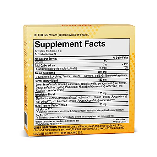 4Life Energy Go Stix - Healthy Energy Source - Tropical Drink Mix - Contains Natural Caffeine From Guarana, Maca, Yerba Mate, And Green Tea Leaf Extract - 15 Packets #TOP1