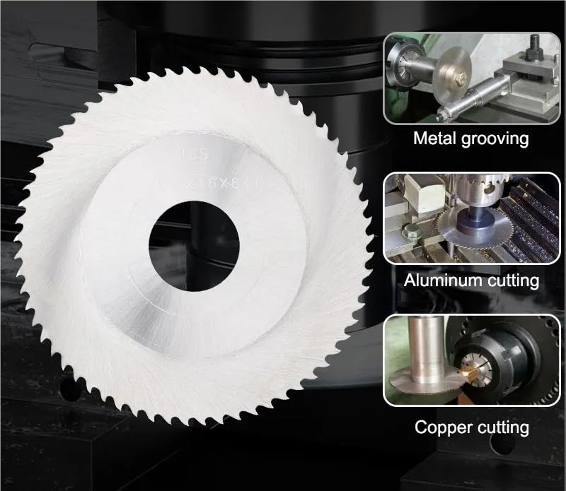 63mm Slitting & Slotting Saw Blade W6542 Steel Circular Cutting Disc Slitting Machine Metal Steel PVC Cutting Tool(63mmx0.8x16x72T)