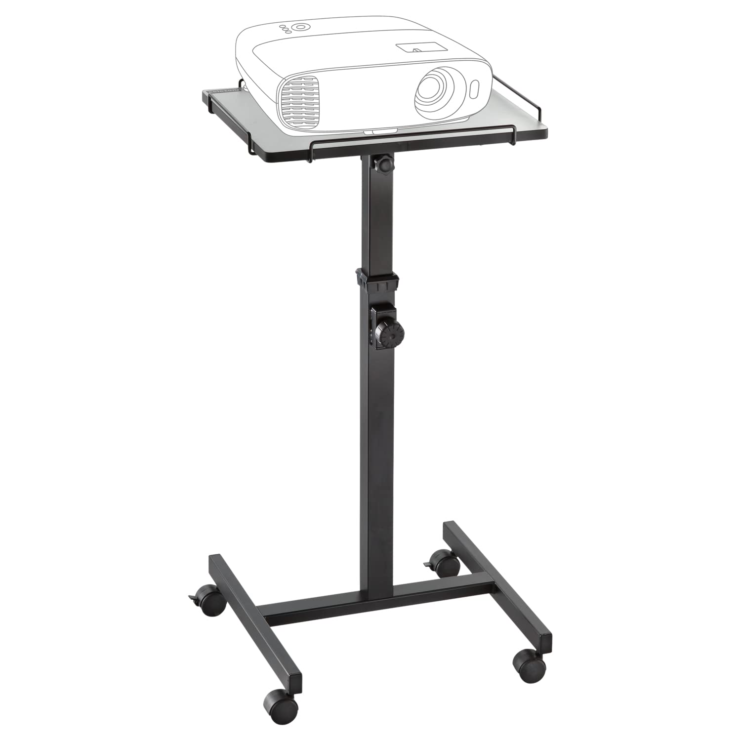 celexon Table de Projection PT2000B | Table pour Projecteur Réglable en Hauteur avec roulettes & Plateau Inclinable (Jusqu’à 20°) | Hauteur 80–125 cm | Mobile & Polyvalente pour Bureau & Éducation